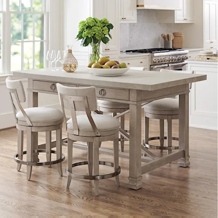 5-Piece Counter Height Pub Dining Set with Cliffside Stools